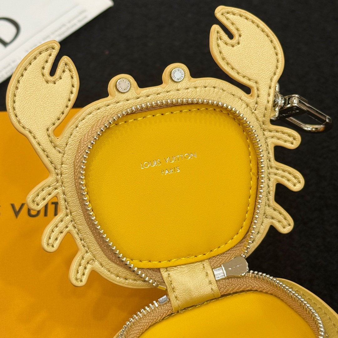 LV Gold Crab Bag Charm 